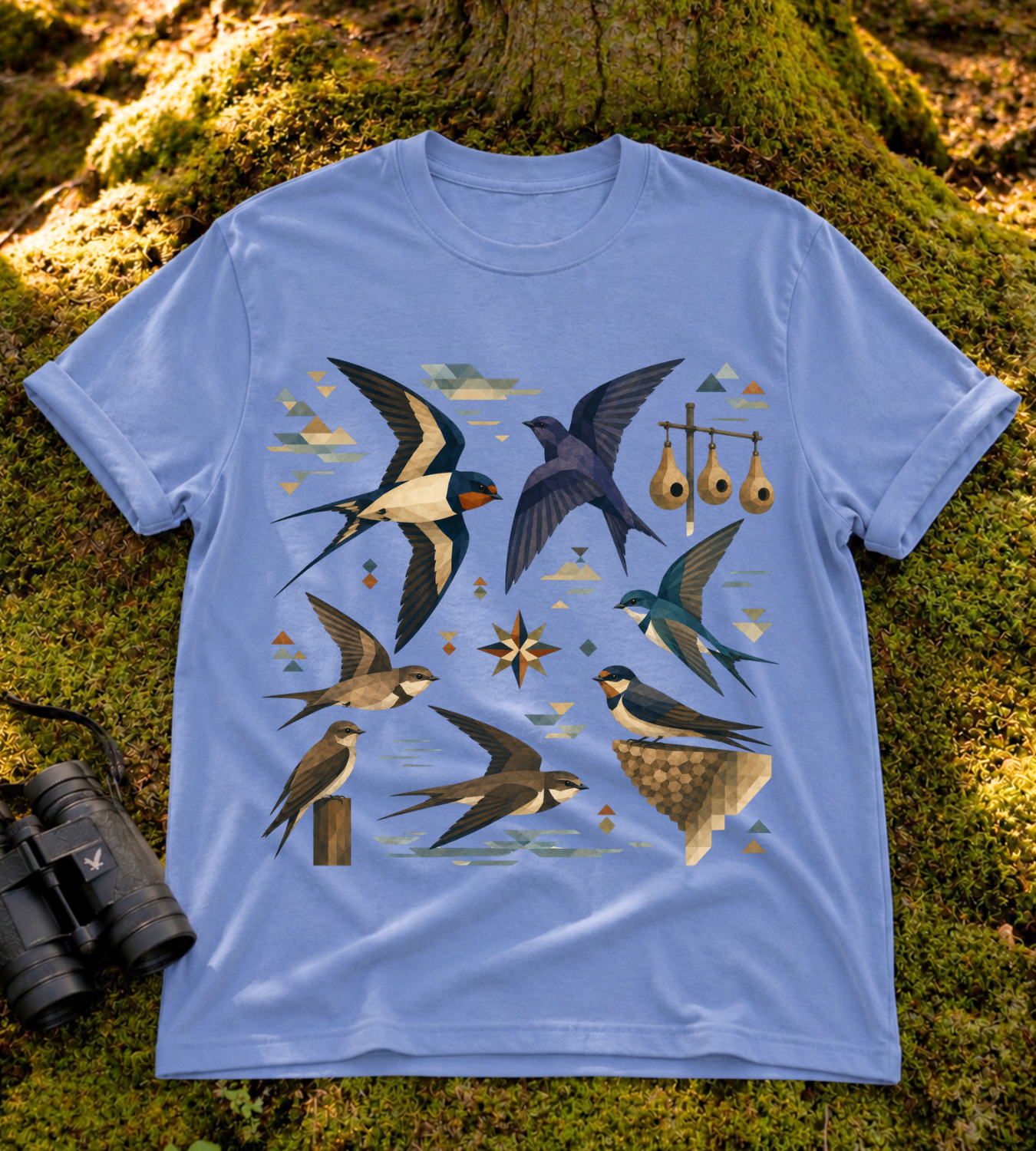 Folk Art Swallows T Shirt