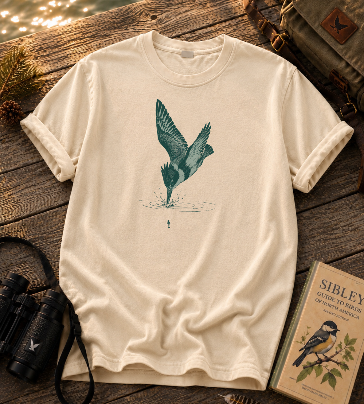 Diving Belted Kingfisher T Shirt