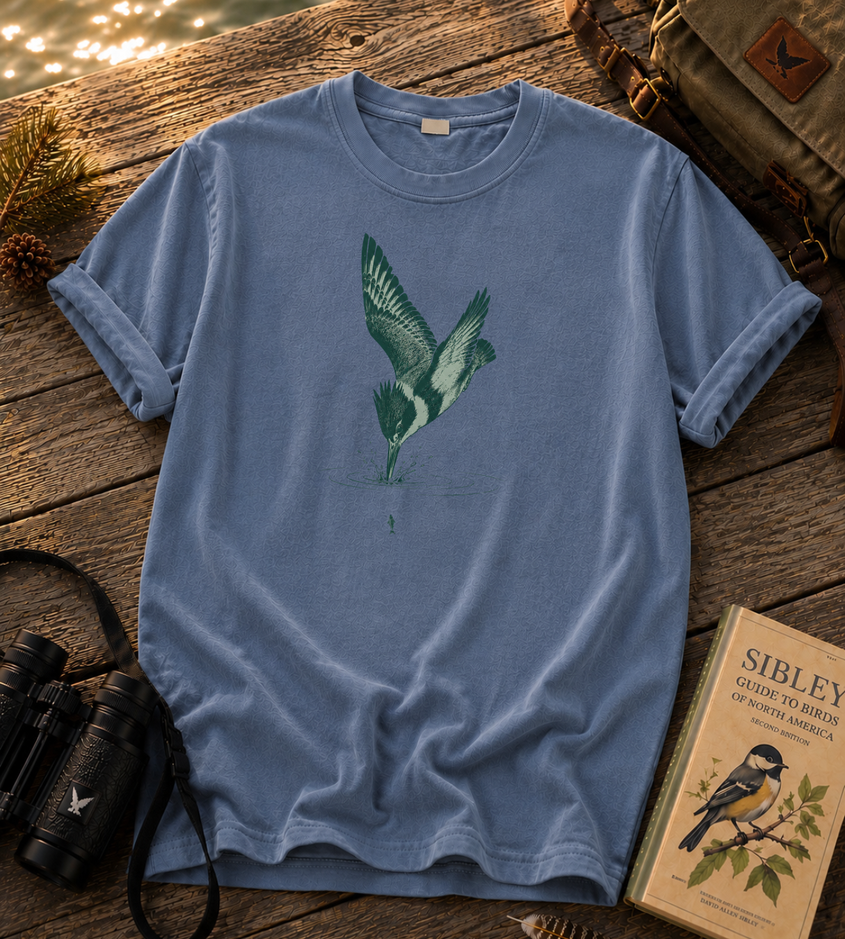 Diving Belted Kingfisher T Shirt