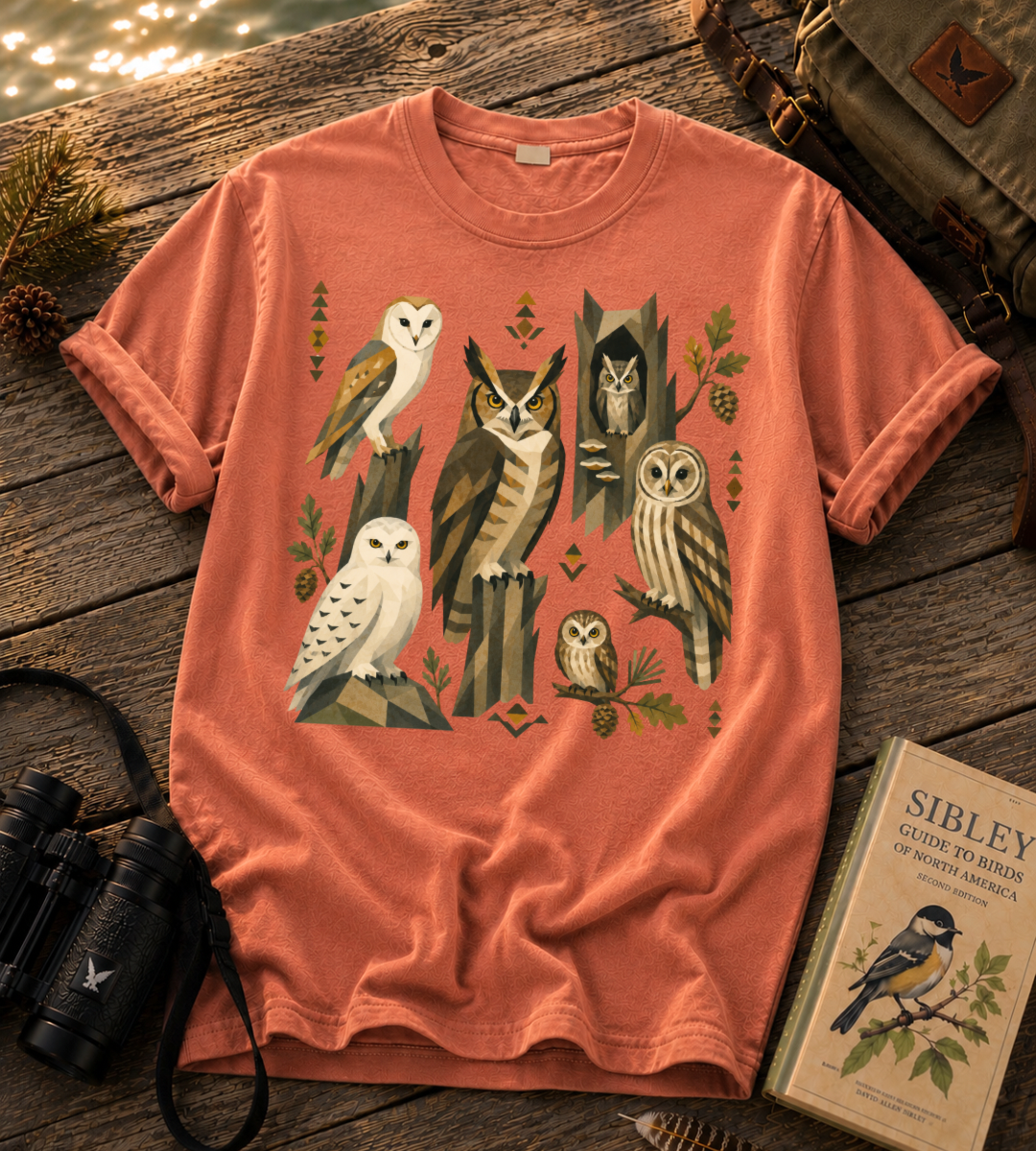 Folk Art Owls T Shirt