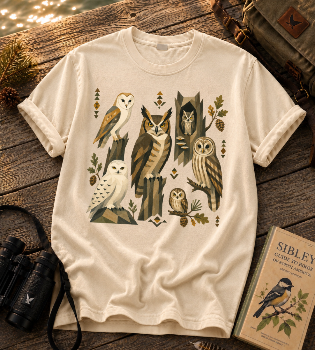 Folk Art Owls T Shirt