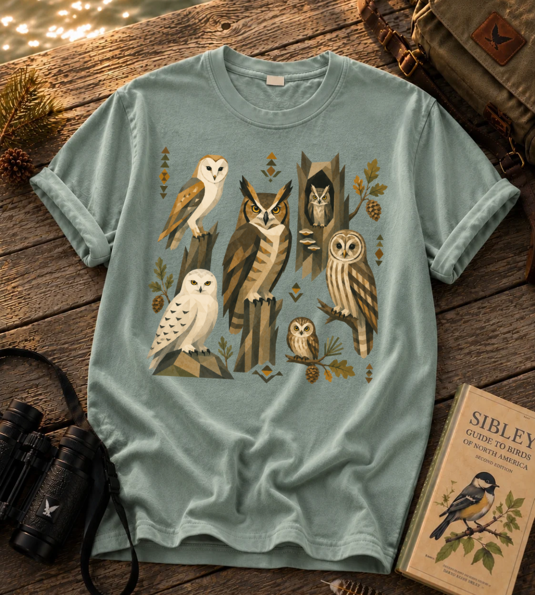 Folk Art Owls T Shirt