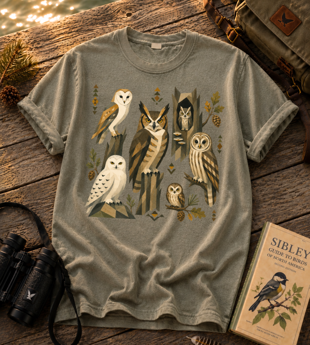 Folk Art Owls T Shirt