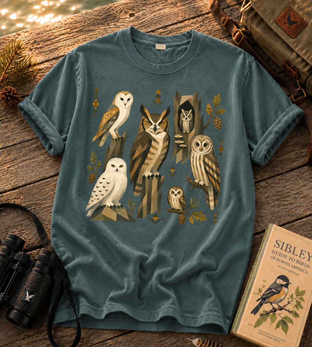 Folk Art Owls T Shirt