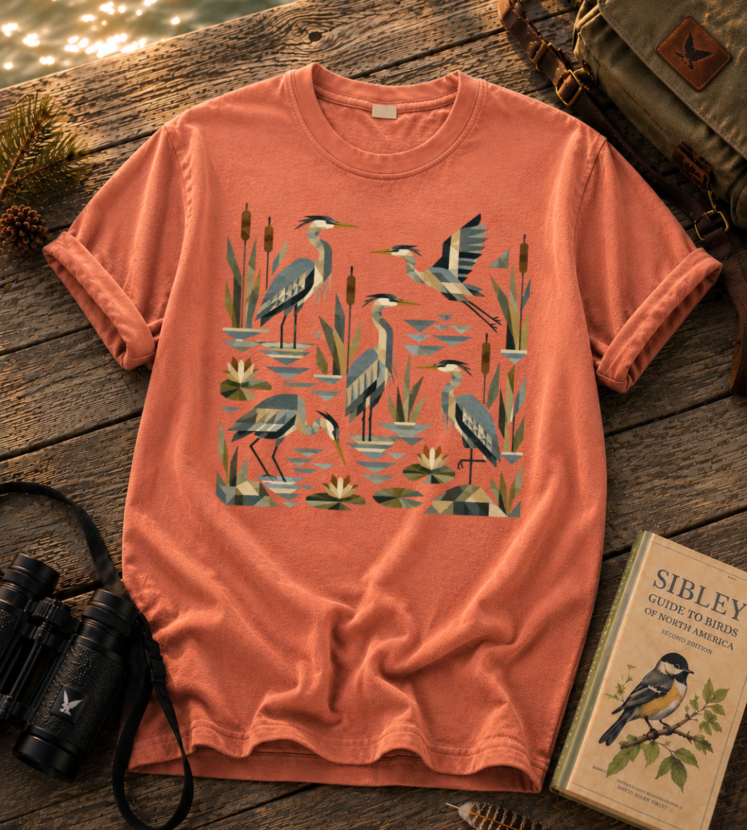 Folk Art Heron T Shirt