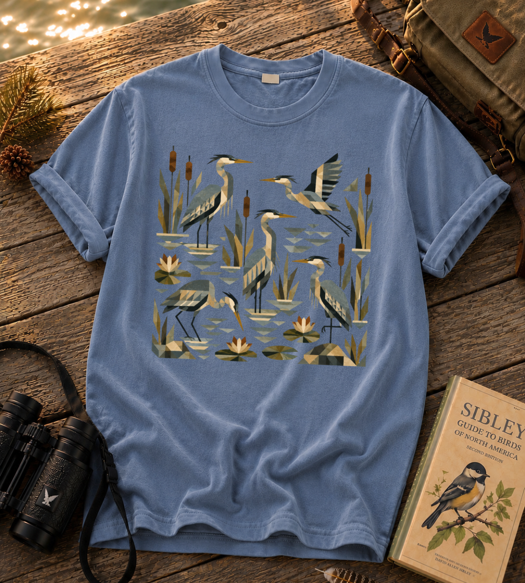 Folk Art Heron T Shirt