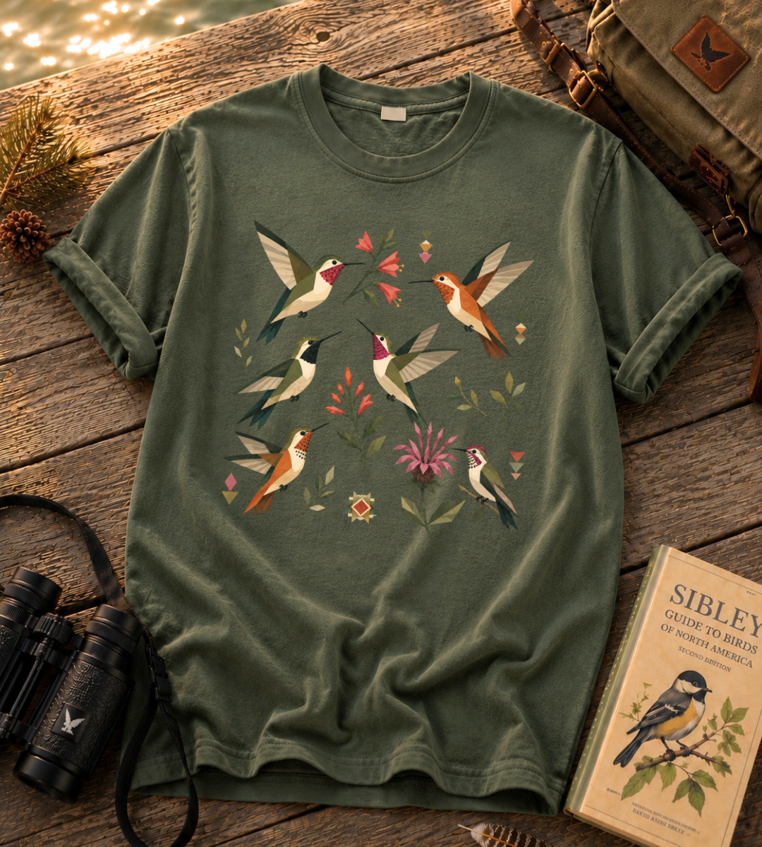 Folk Art Hummingbird T Shirt
