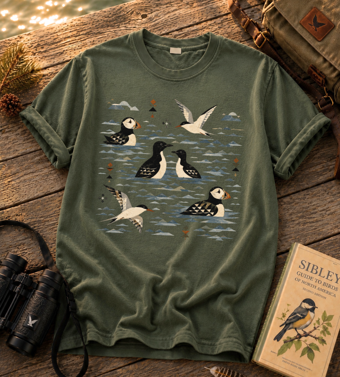 Folk Art Puffin T Shirt