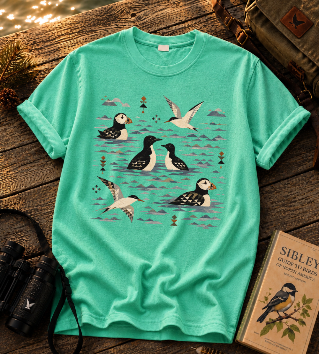 Folk Art Puffin T Shirt
