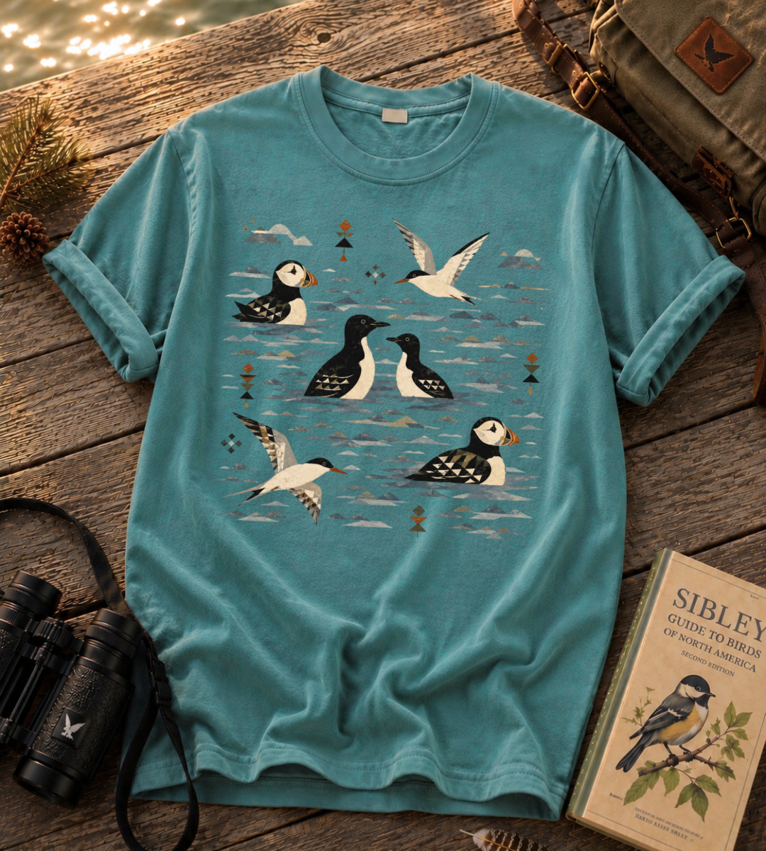 Folk Art Puffin T Shirt
