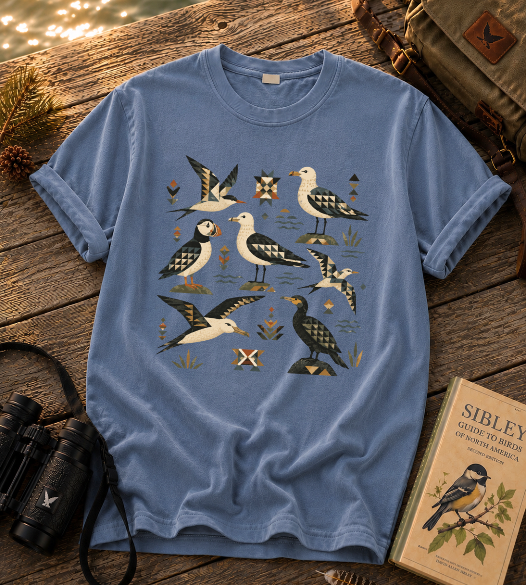 Folk Art Seabirds T Shirt