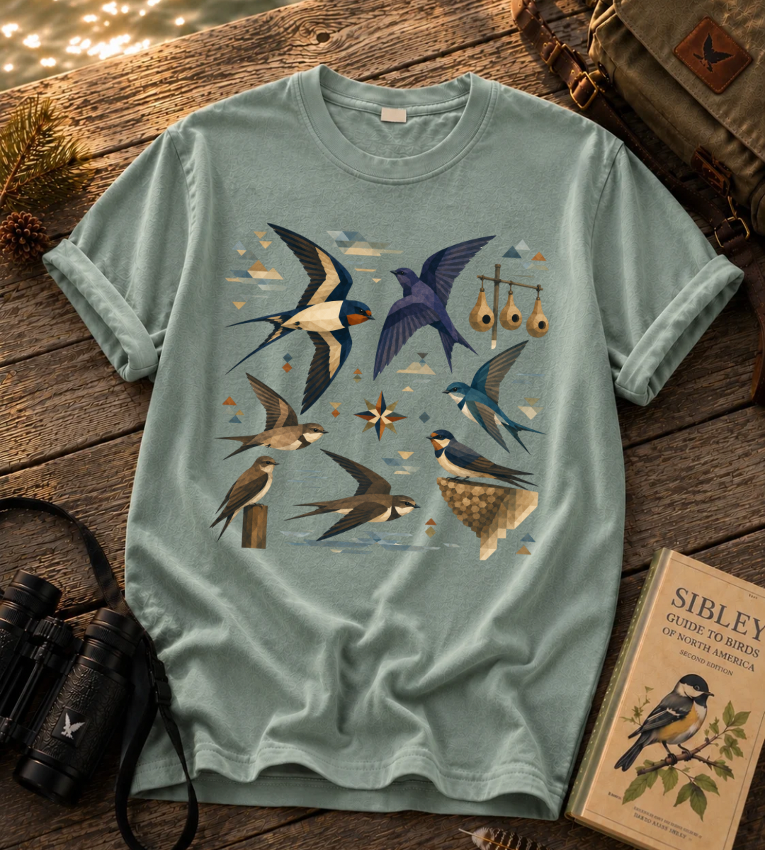 Folk Art Swallows T Shirt