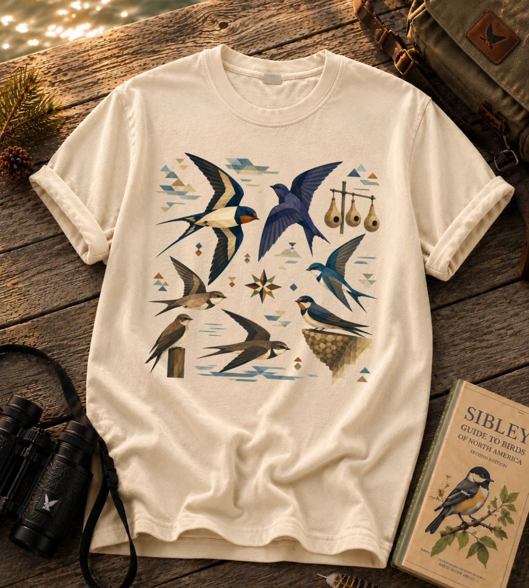 Folk Art Swallows T Shirt