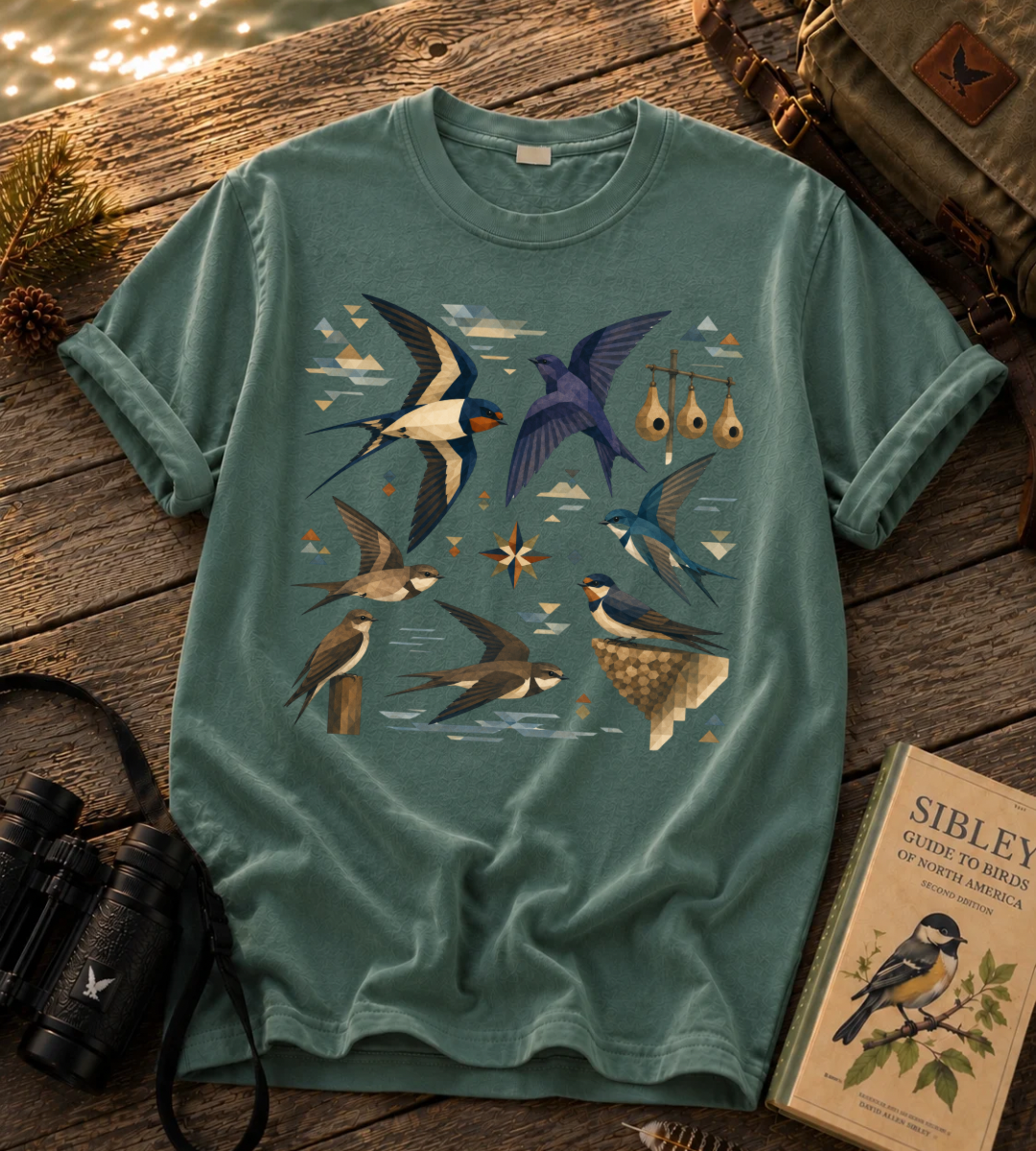 Folk Art Swallows T Shirt