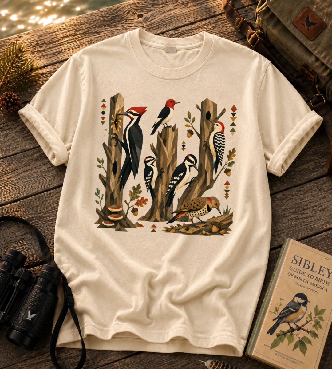 Folk Art Woodpecker T Shirt