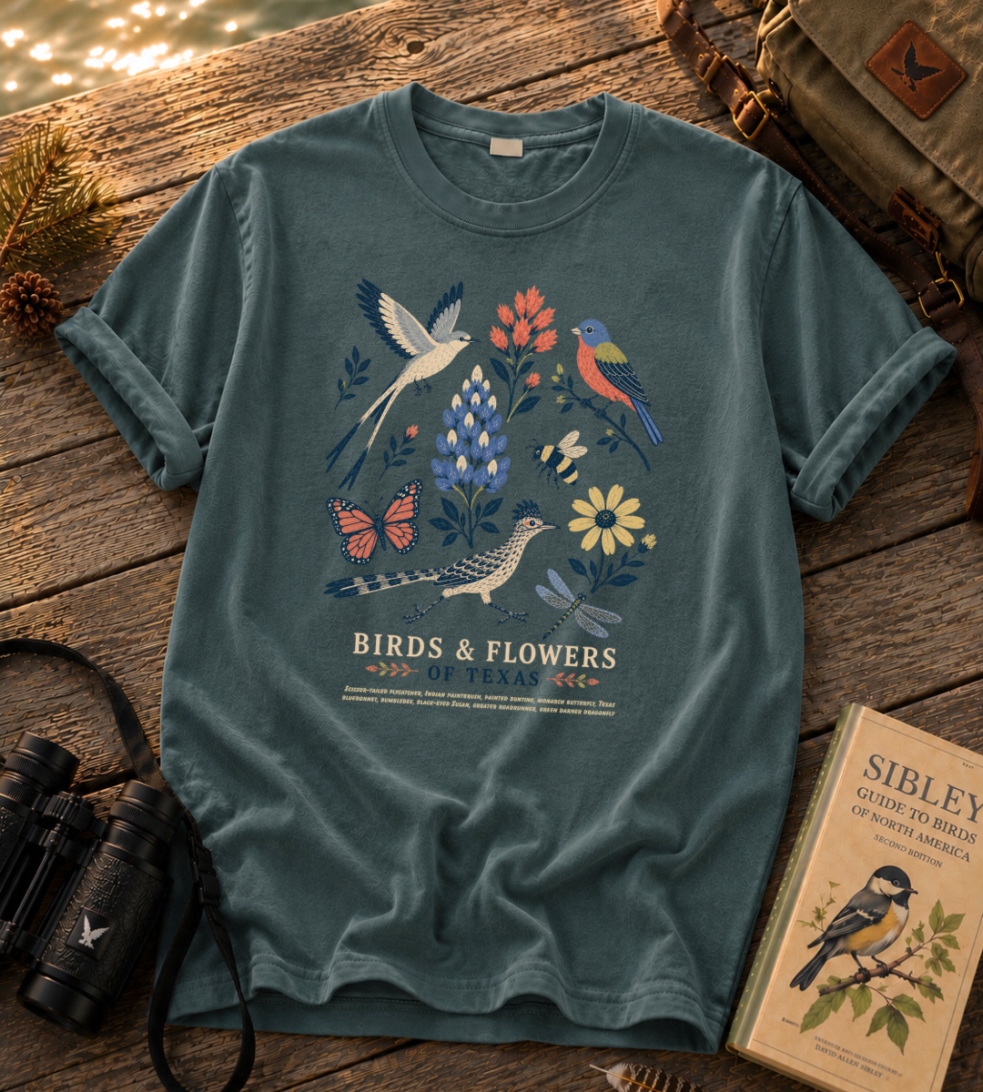 Birds & Flowers of Texas T Shirt