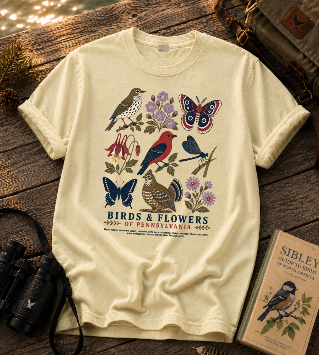 Birds & Flowers of Pennsylvania T Shirt
