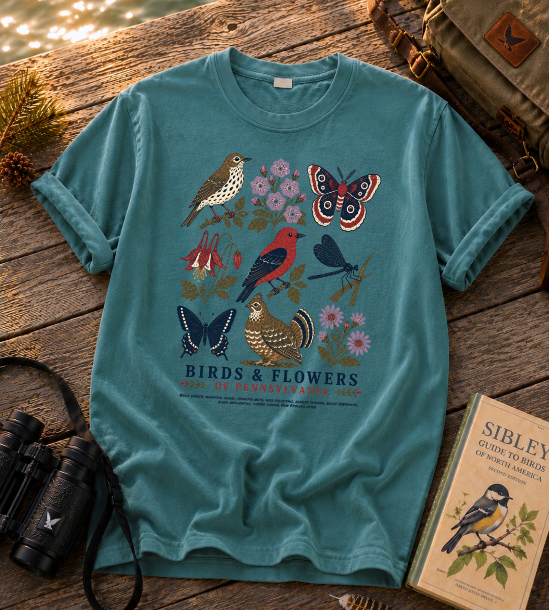 Birds & Flowers of Pennsylvania T Shirt