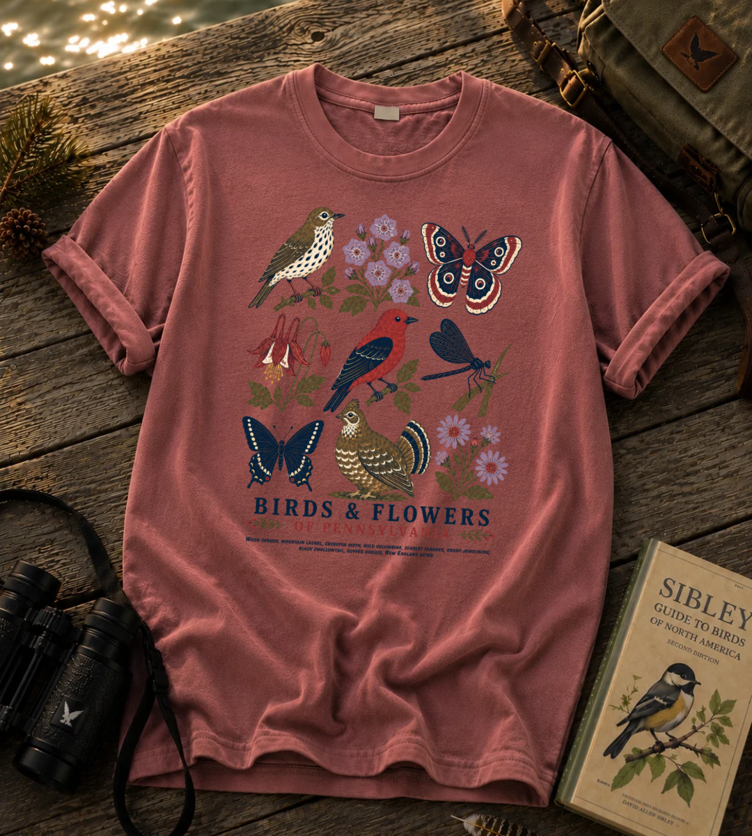 Birds & Flowers of Pennsylvania T Shirt