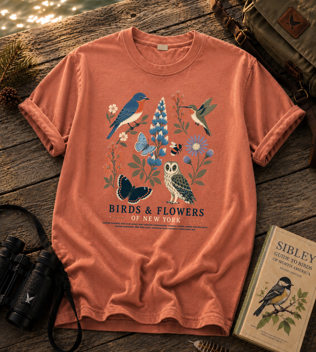 Birds & Flowers of New York T Shirt