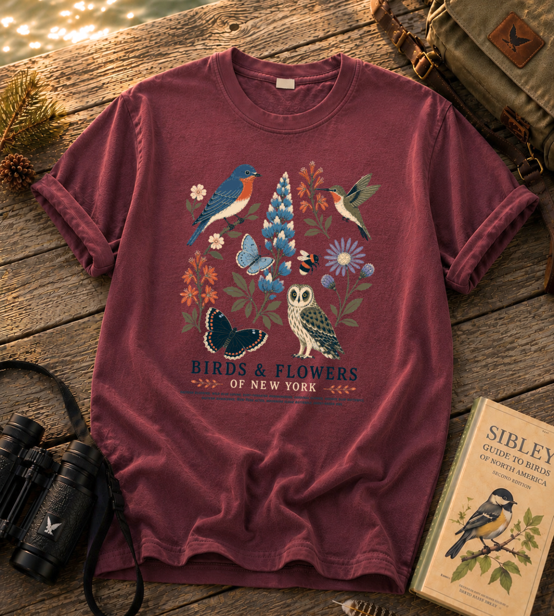 Birds & Flowers of New York T Shirt