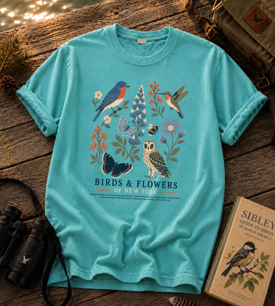 Birds & Flowers of New York T Shirt