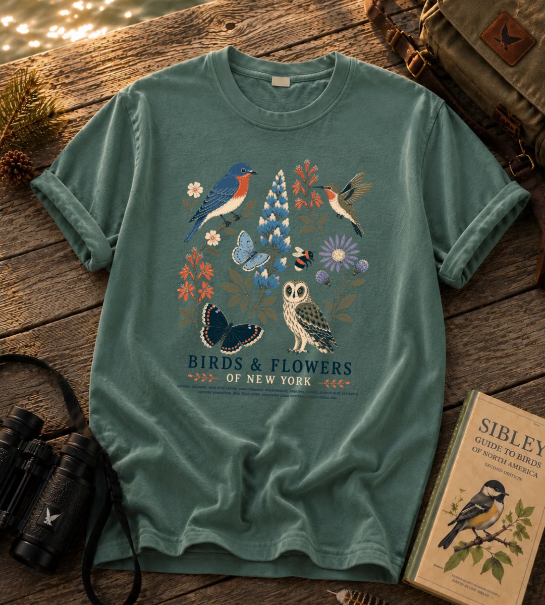 Birds & Flowers of New York T Shirt