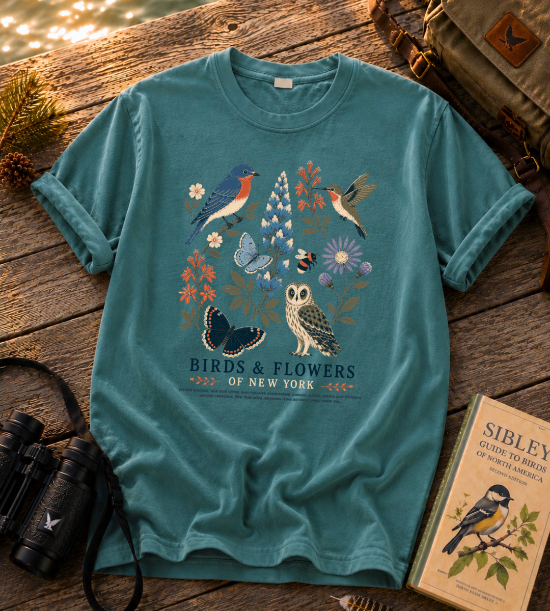 Birds & Flowers of New York T Shirt