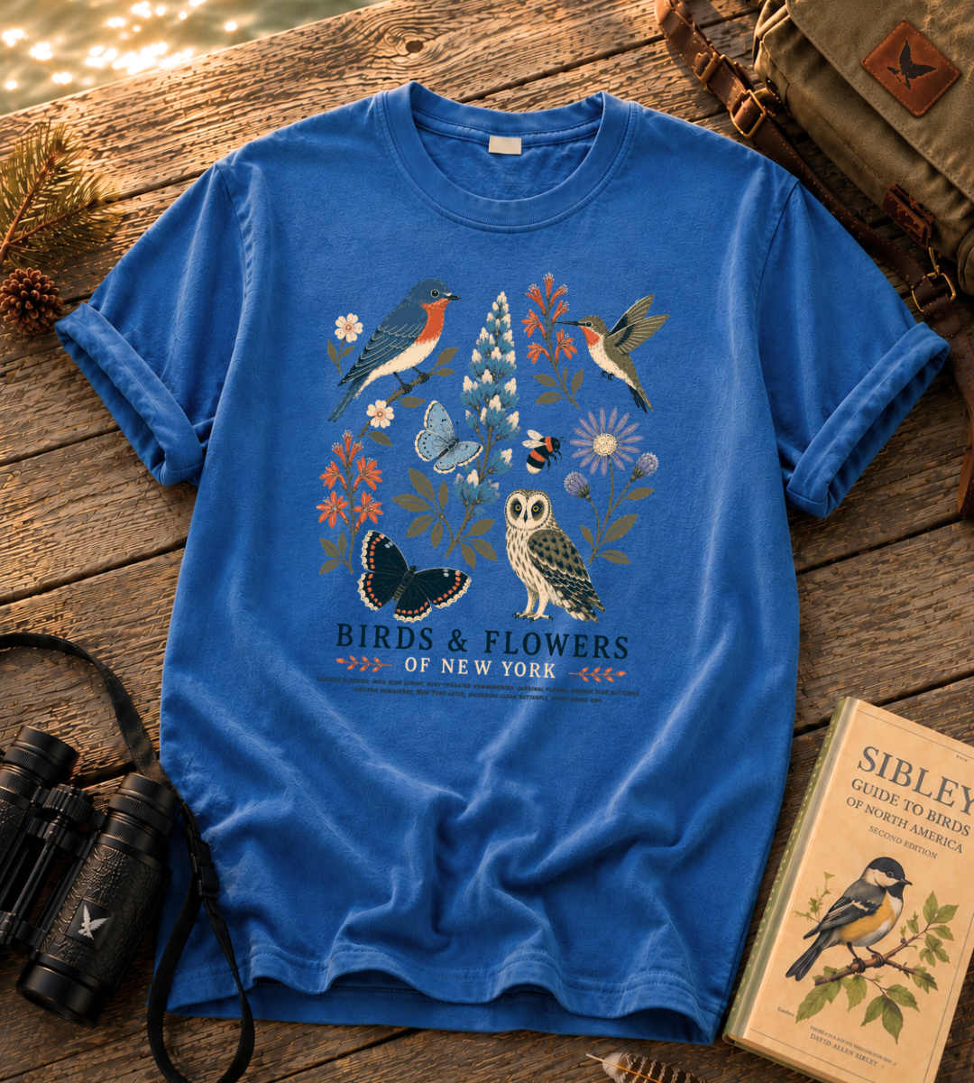 Birds & Flowers of New York T Shirt