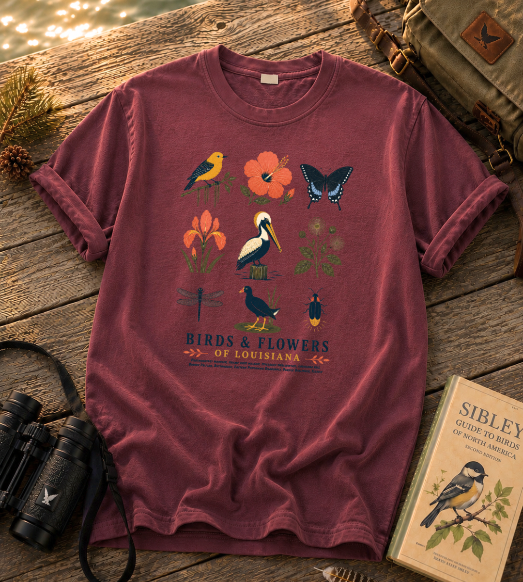 Birds & Flowers of Louisiana T Shirt