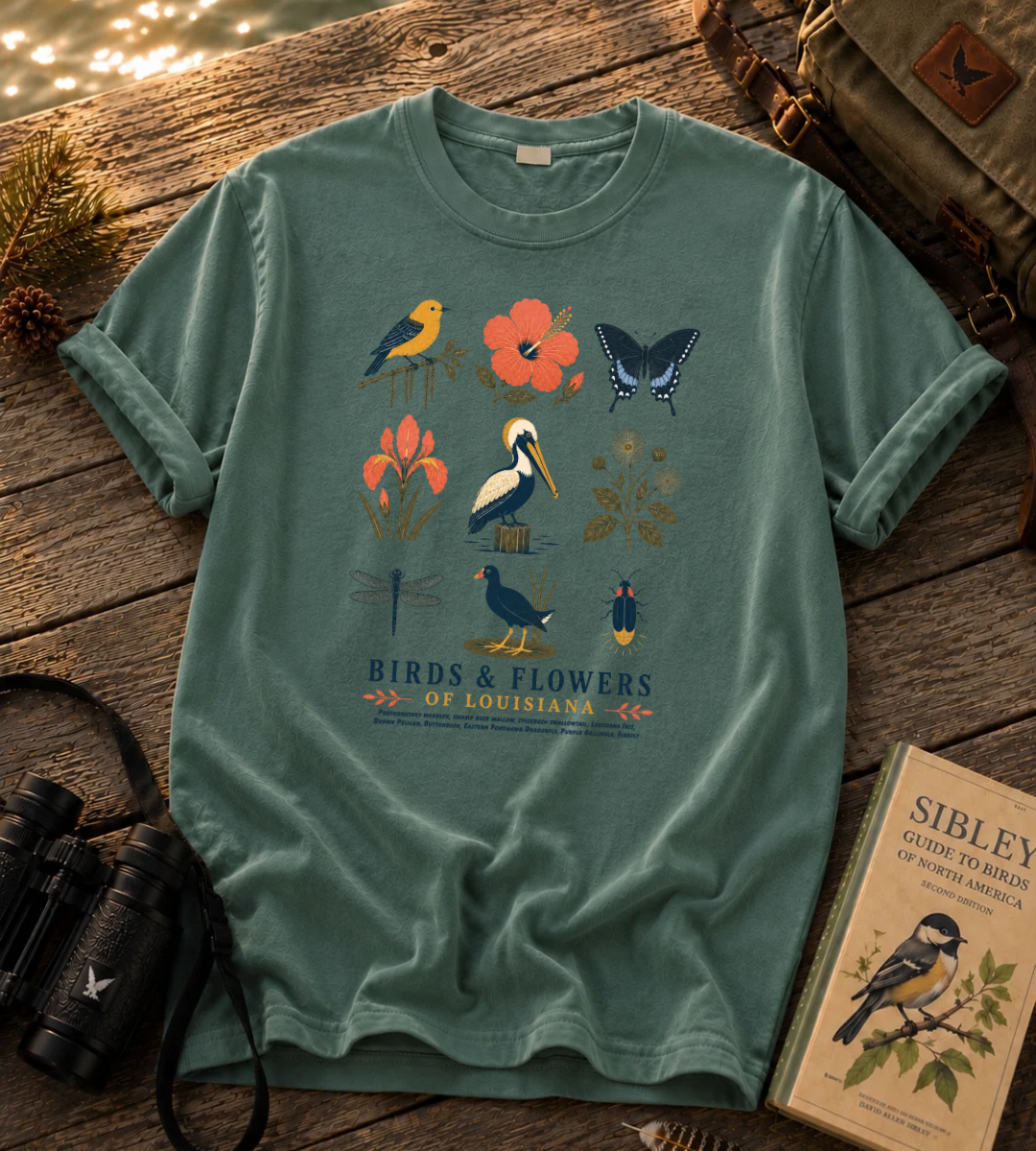 Birds & Flowers of Louisiana T Shirt