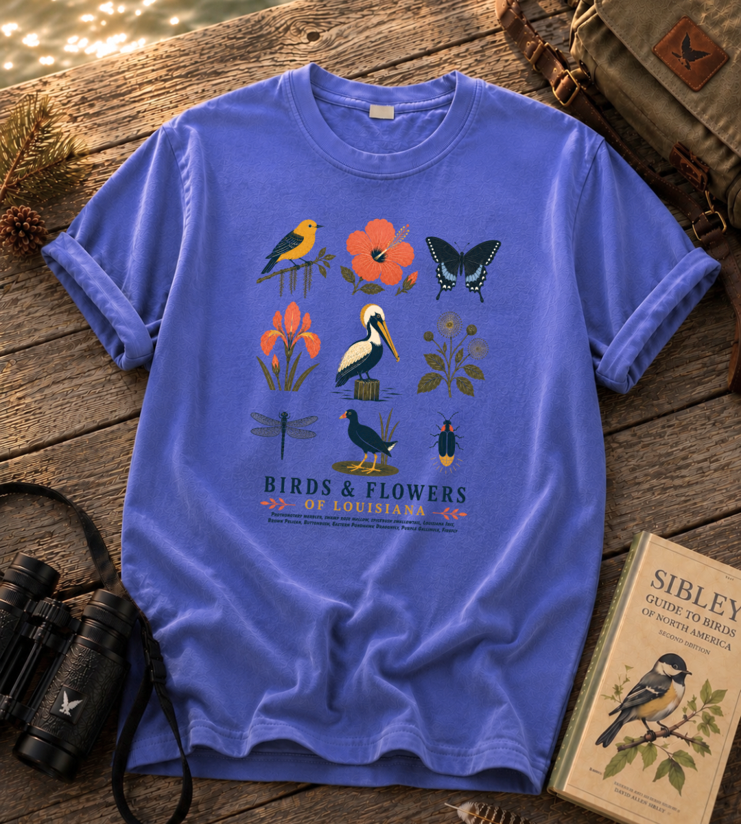 Birds & Flowers of Louisiana T Shirt