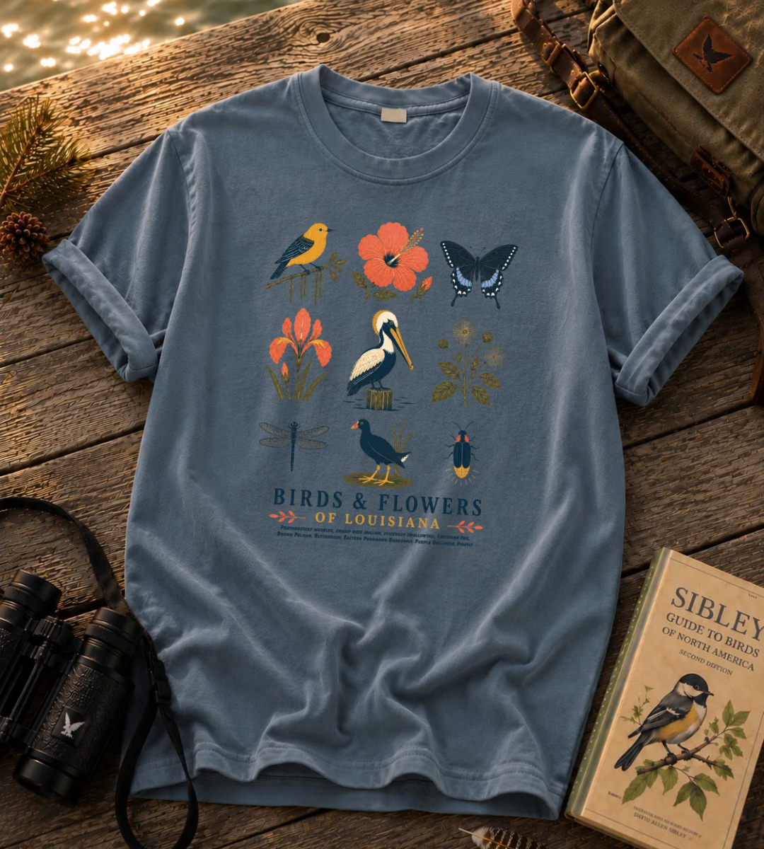 Birds & Flowers of Louisiana T Shirt