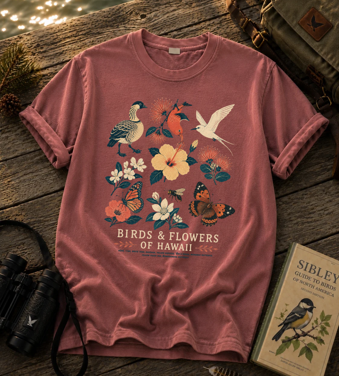 Birds & Flowers of Hawaii T Shirt
