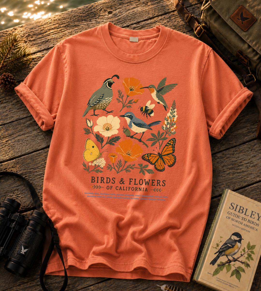 Birds & Flowers of California T Shirt