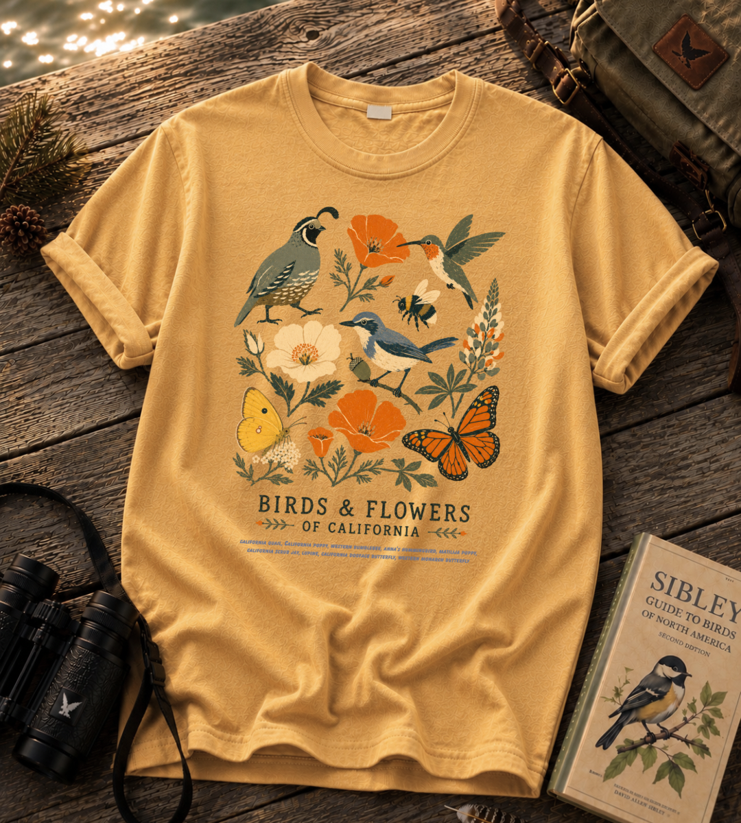 Birds & Flowers of California T Shirt