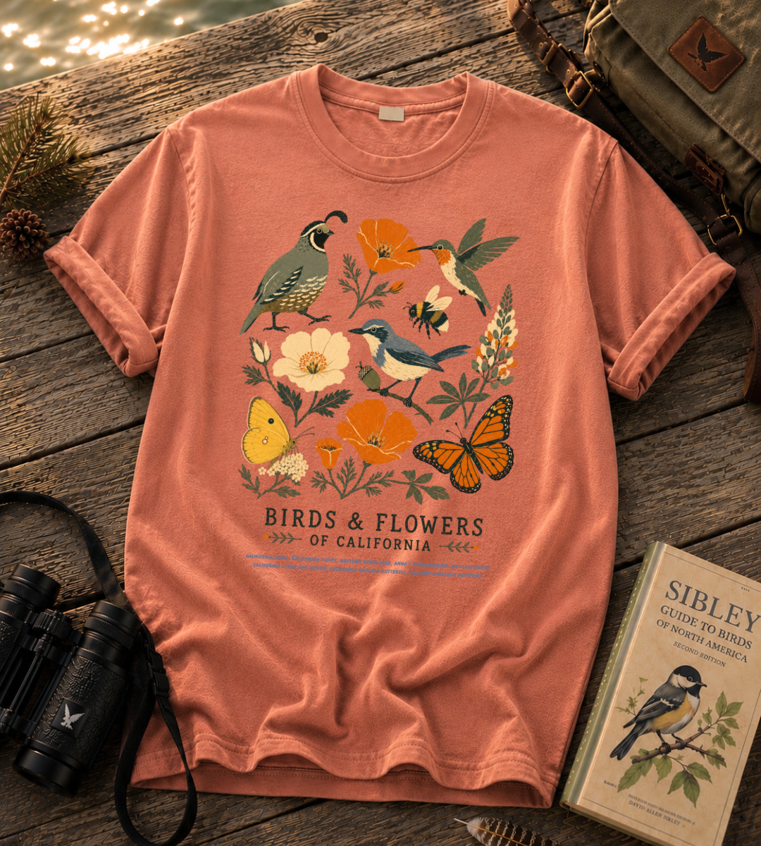 Birds & Flowers of California T Shirt