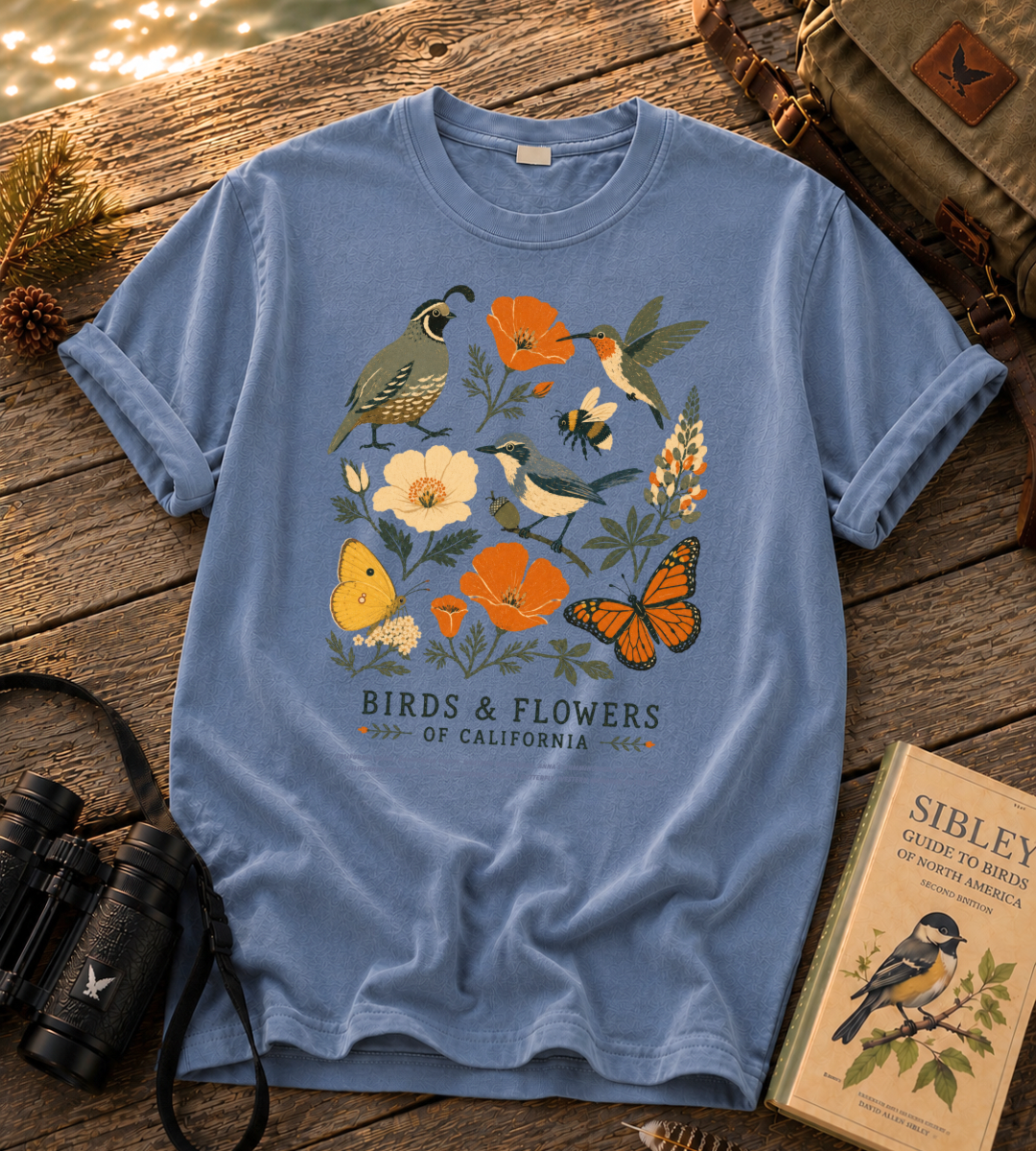 Birds & Flowers of California T Shirt
