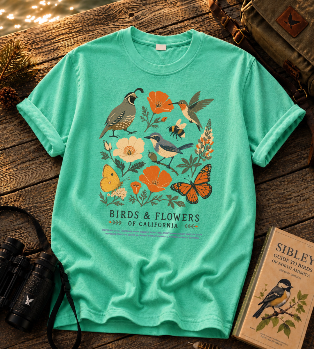 Birds & Flowers of California T Shirt