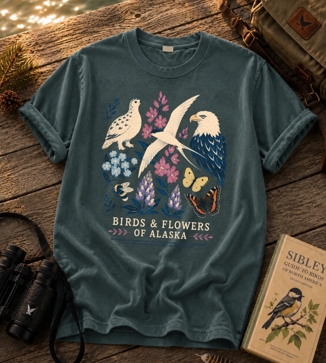 Birds & Flowers of Alaska T Shirt
