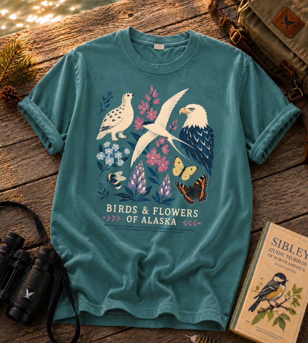 Birds & Flowers of Alaska T Shirt
