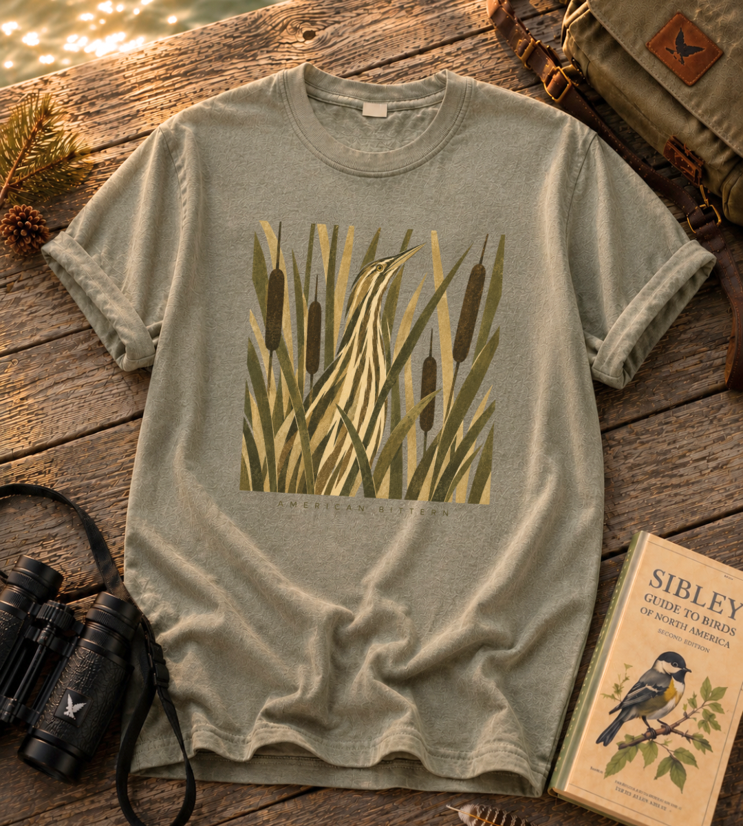 Camouflage American Bittern T Shirt