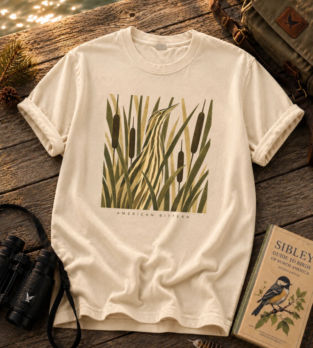 Camouflage American Bittern T Shirt