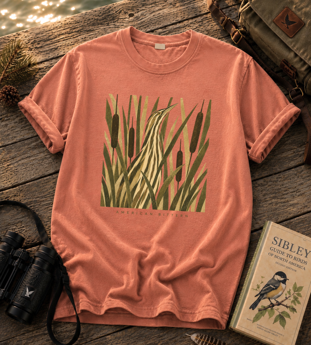 Camouflage American Bittern T Shirt
