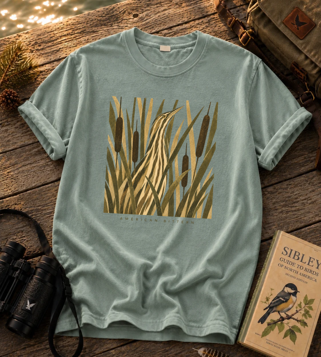 Camouflage American Bittern T Shirt