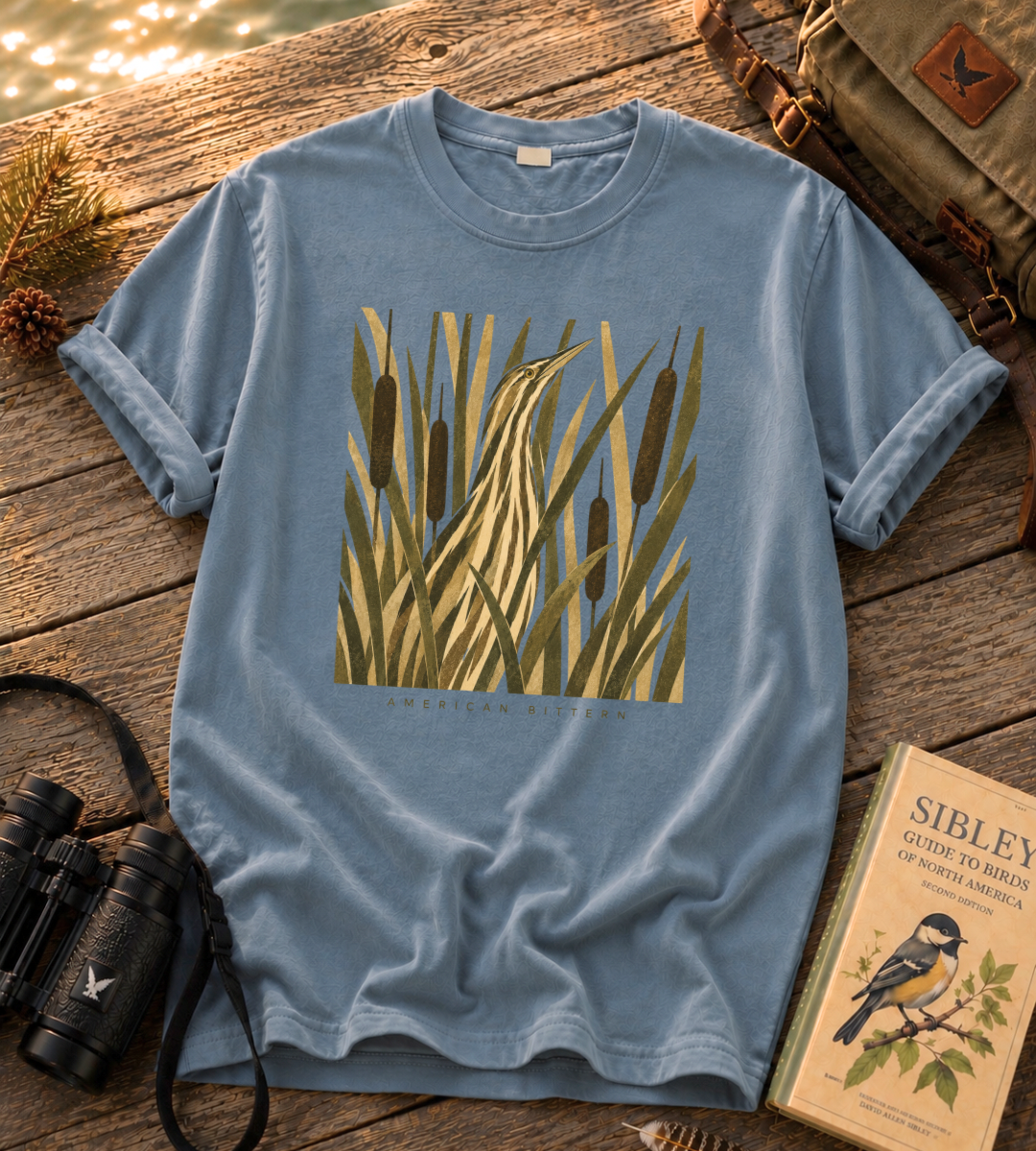Camouflage American Bittern T Shirt