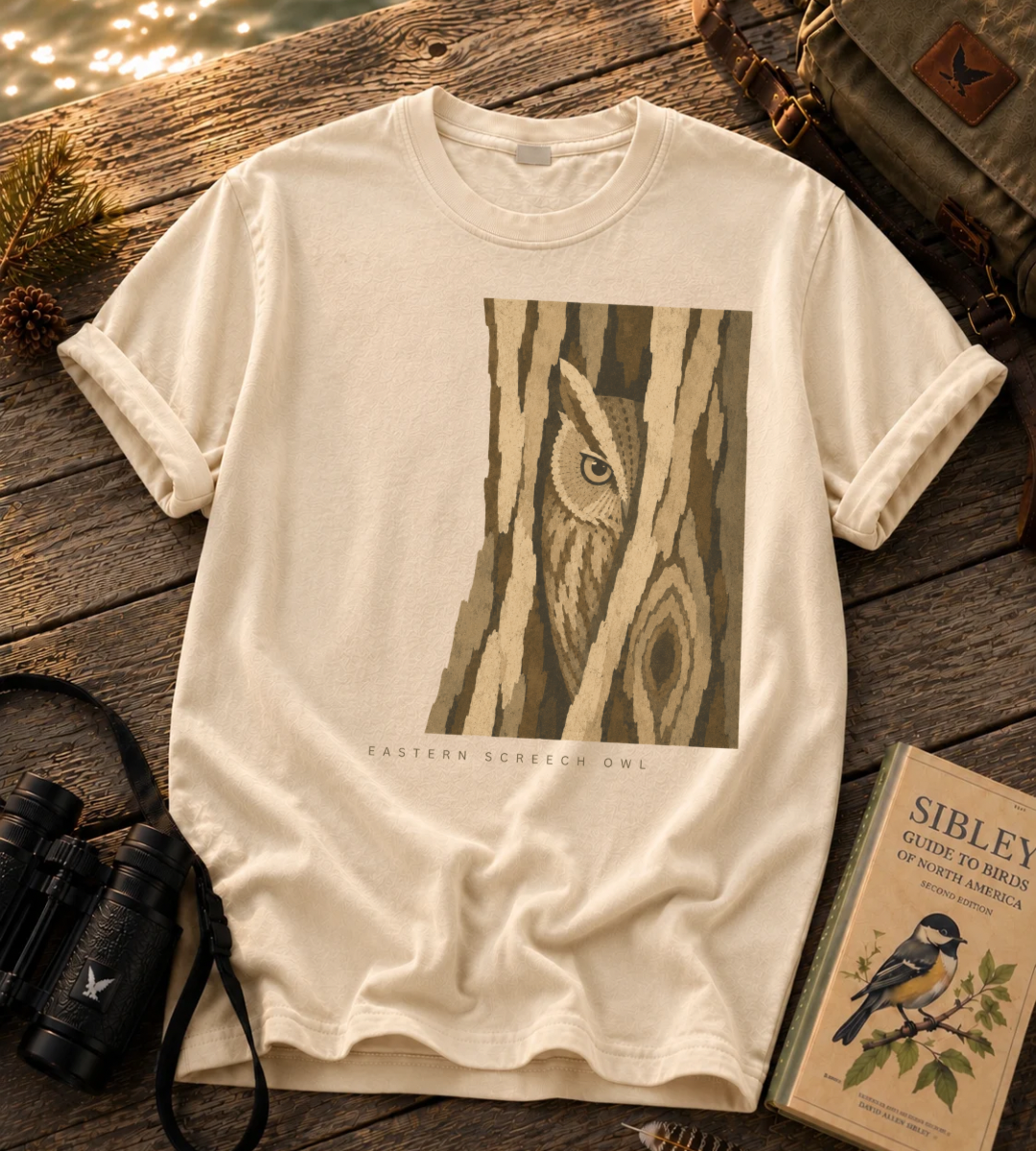 Camouflage Eastern Screech Owl T Shirt