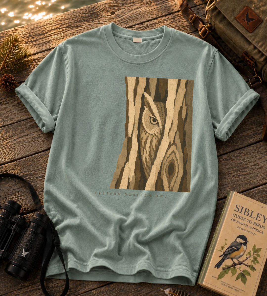 Camouflage Eastern Screech Owl T Shirt