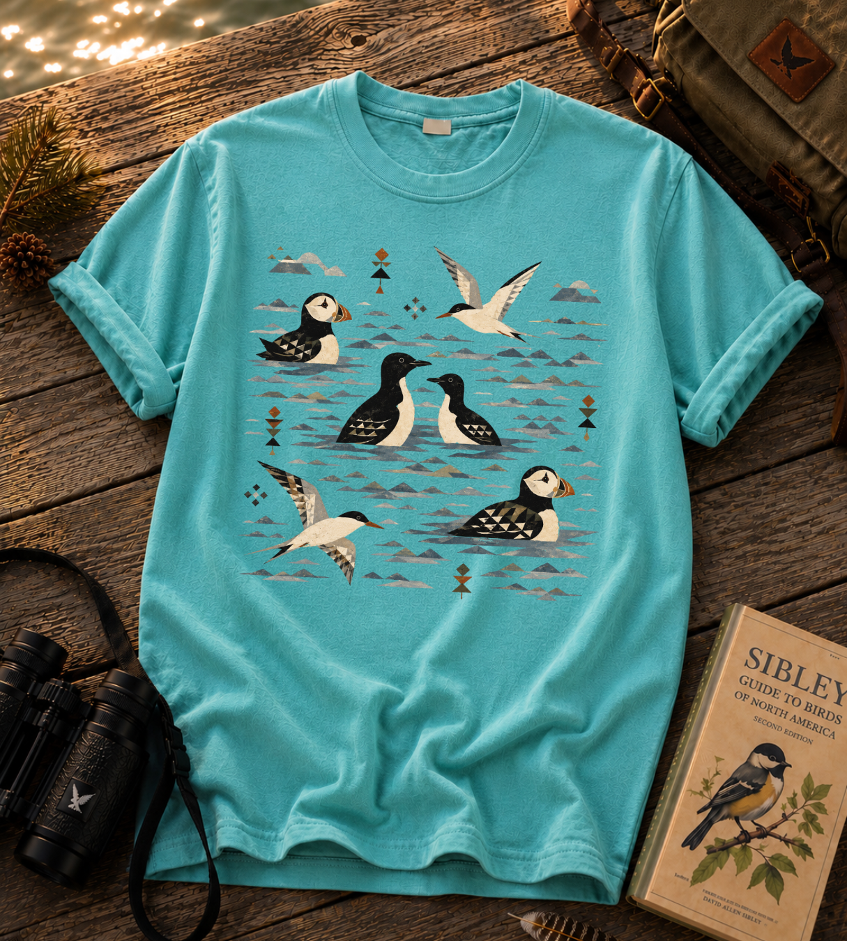 Folk Art Puffin T Shirt