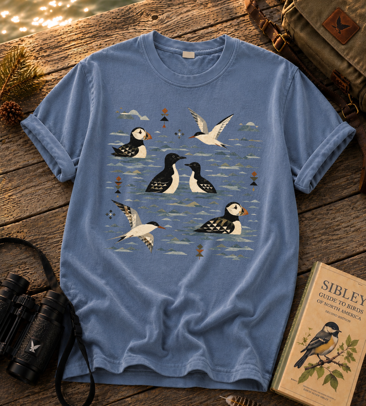 Folk Art Puffin T Shirt